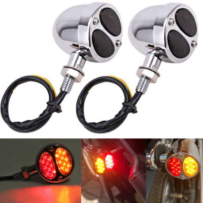 2x Motorcycle LED Turn Signal Blinker Lights For Kawasaki Vulcan VN 500 900 1500