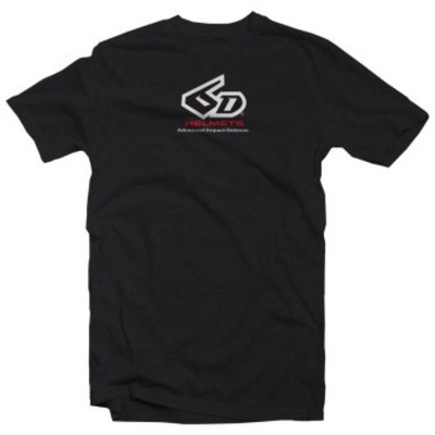 6D Helmets - Classic Logo Mens Short-Sleeve Crew Neck Casual T-Shirt - Black