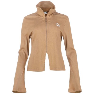 

Puma Classics Ext Ribbed Full Zip Jacket Womens Size  Casual Athletic Outerwe, Оранжевый, Puma Classics Ext Ribbed Full Zip Jacket