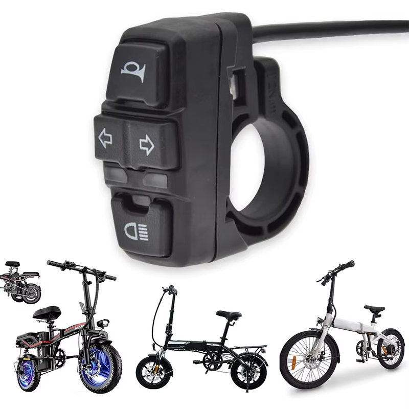3 in 1 Electric Bike Scooter Switch Headlight Turn Signal Horn Switch 36V / 48V