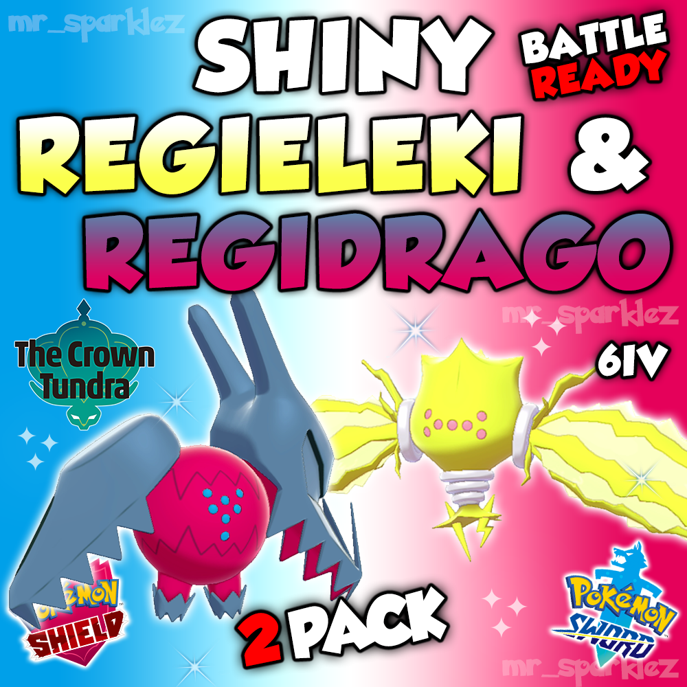 ✨ SHINY REGIDRAGO & REGIELEKI ✨ 6IV ✨ CROWN TUNDRA ✨ Pokemon Sword Shield