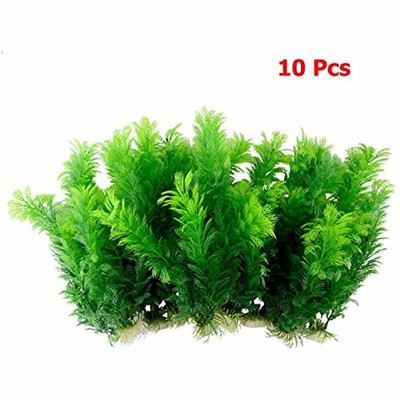 Green Artificial Plastic Plants Set Aquarium Decor Fish Tank Ornament 12