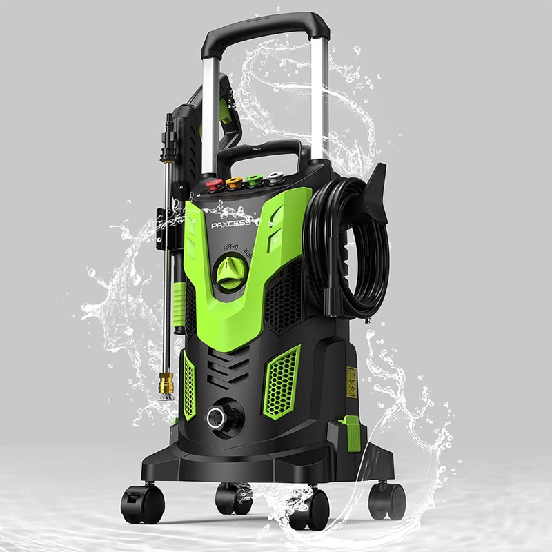 3000 PSI Portable Electric Power Washer wioth Wheels and Accessories Green