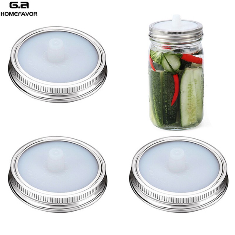 4x Silikon wasserloses Gärung Airlock Deckel für 87MM Wide Mouth BALL Mason Jar