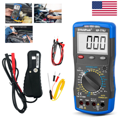 Automotive Digital Multimeter AC DC Volt Tester DWELL Tach Meter Signal Clamp