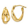 Pre-owned Skyjewelers Real 14kt Yellow Gold Twisted Hoop Earrings