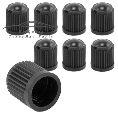8PCS BLACK Plastic Tire Valves Air Dust Cover Stem Caps for Wheel Car SUV Bike 