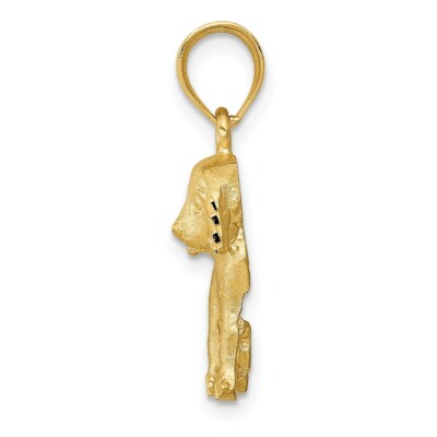 Pre-owned Superdealsforeverything Real 14kt Yellow Gold Dog Charm