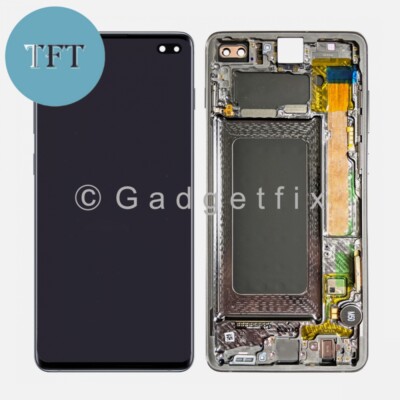 For Samsung Galaxy S10 Plus G975 TFT LCD Display Touch Screen Digitizer Frame