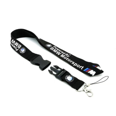 Motorsport Black Lanyard Neck Strap Key Chains Cell Phone Keyring For BMW M