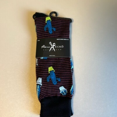 NEW MENS MARC ECKO CACTUS CREW SOCKS NWT SHOE SIZE (6 - 12) RED/BLUE