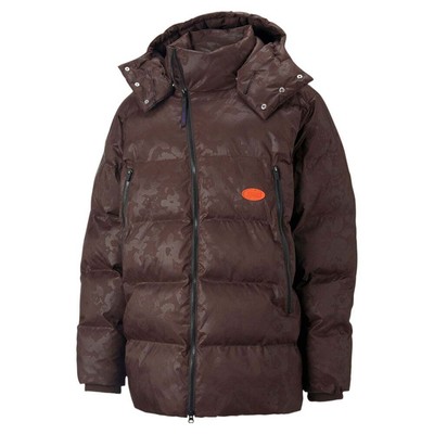 

Puma PAM X Oversized Long Puffer Full Zip Jacket Mens Size  Casual Athletic, Коричневый, Puma P.A.M. X Oversized Long Puffer Full Zip Jacket