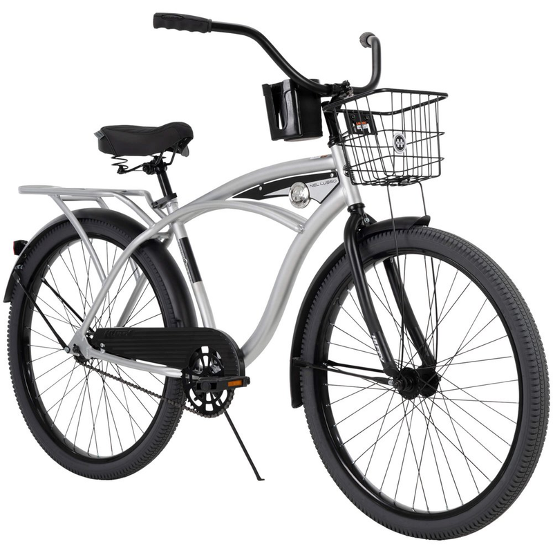 26 In. Nel Lusso Men&rsquo;S Beach Cruiser Bike, Silver