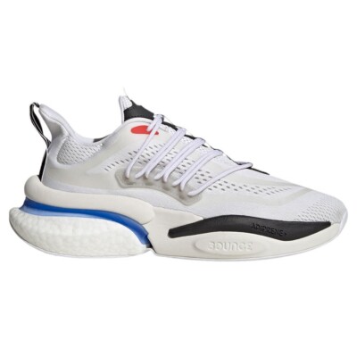 Men Adidas AlphaBoost V1 Running Shoes Sneakers White Black Blue Size 11.5 NEW