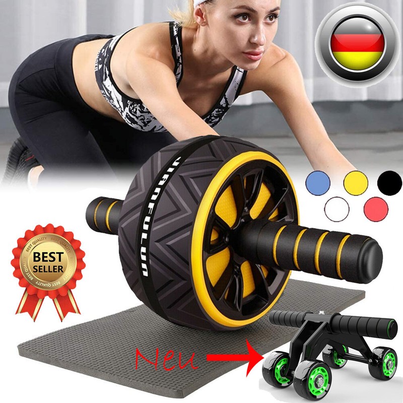 Bauchroller AB Wheel Bauchtainer Bauchmuskeltrainer Fitness Gerät mit Kniepad