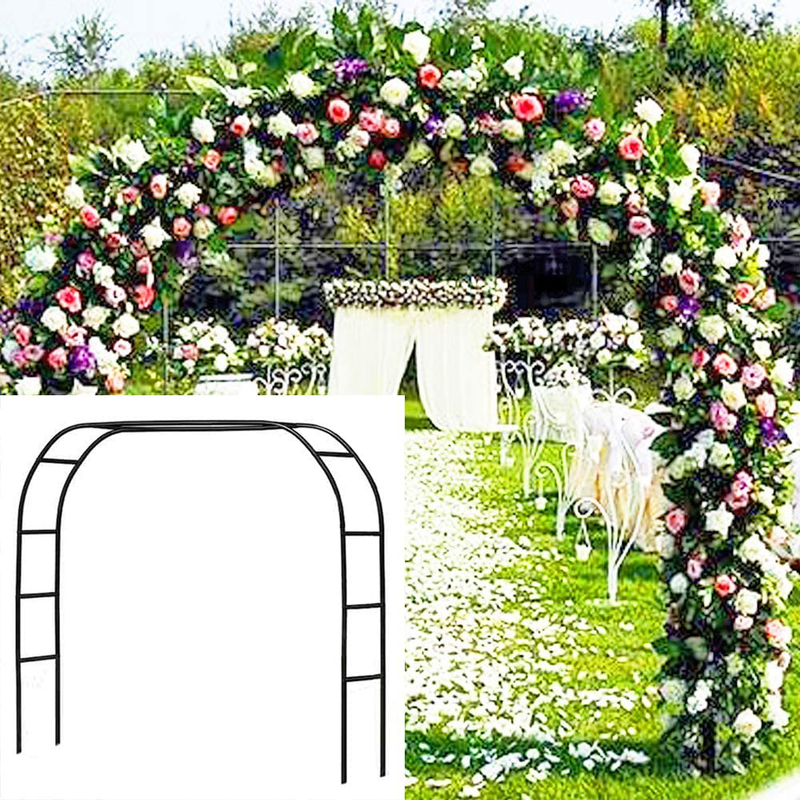 Metal Garden Arch Wedding Arbor Ivy Trellis Rose Patio Climbing Plant Gate