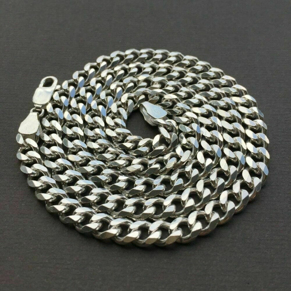 Pre-owned Handmade Men Miami Cuban Link Chain 11mm 118gr 24 Inch Solid 925 Sterling Silver