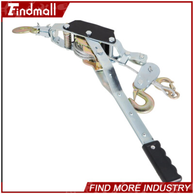 Findmall 4 Ton Dual Gear Power Puller 1/4 in Steel Cable 21 in Handle W/ 3 Hooks