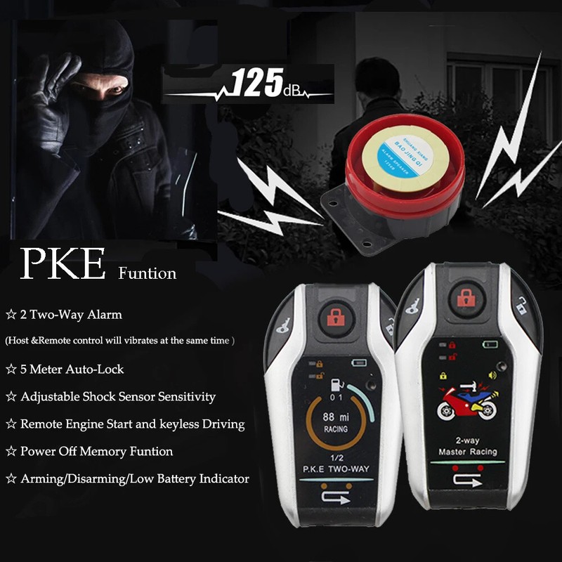 12v Motorrad Alarmanlage 2 Funkfernbedienung Roller Alarmanlagen Sicherheit Auto