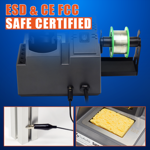 90W Electric LED Soldering Iron Station Kit Auto Sleep Adjustable Temperature US