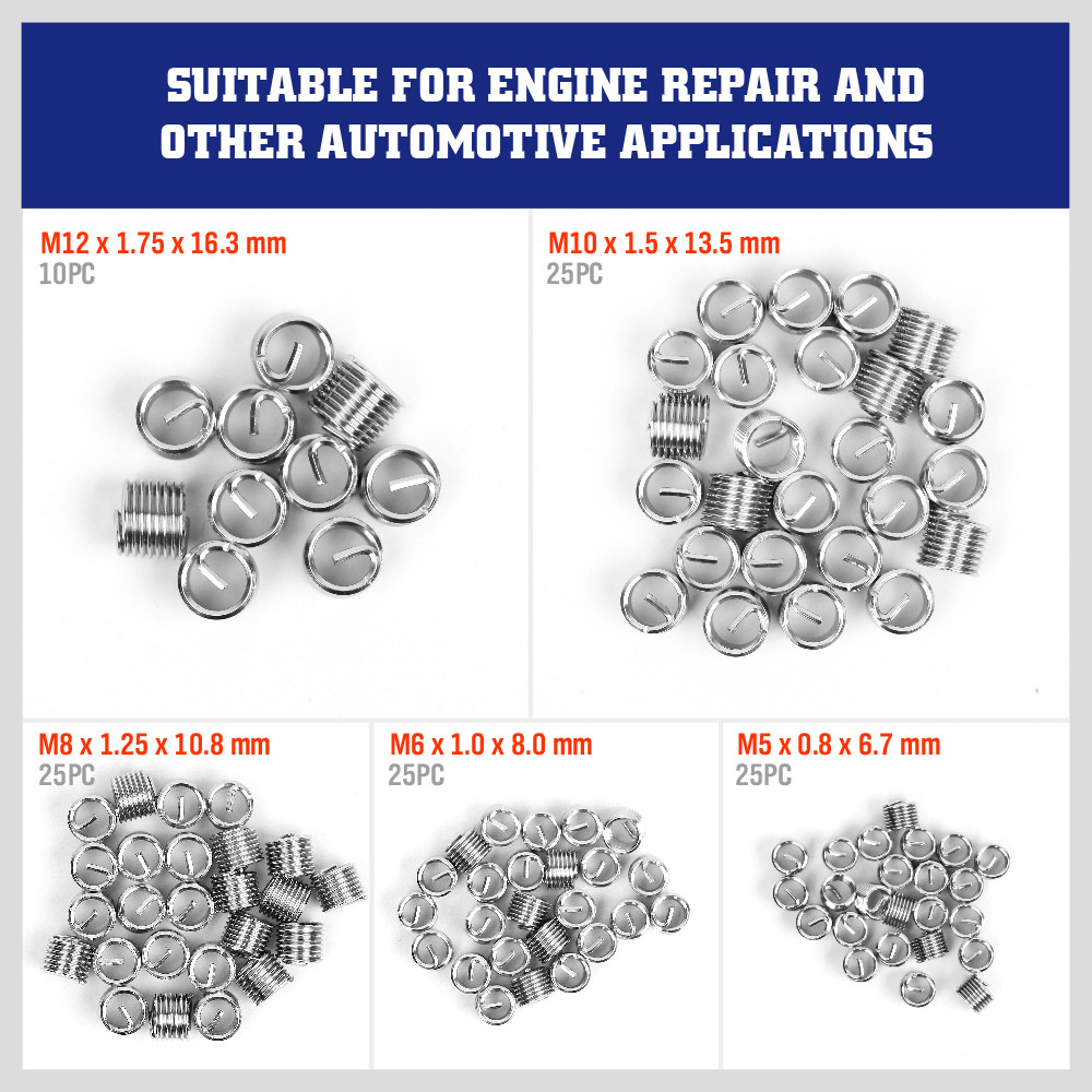 131Piece Helicoil Kit HSS Thread Repair Drill Metric Set Heli Coil Tap