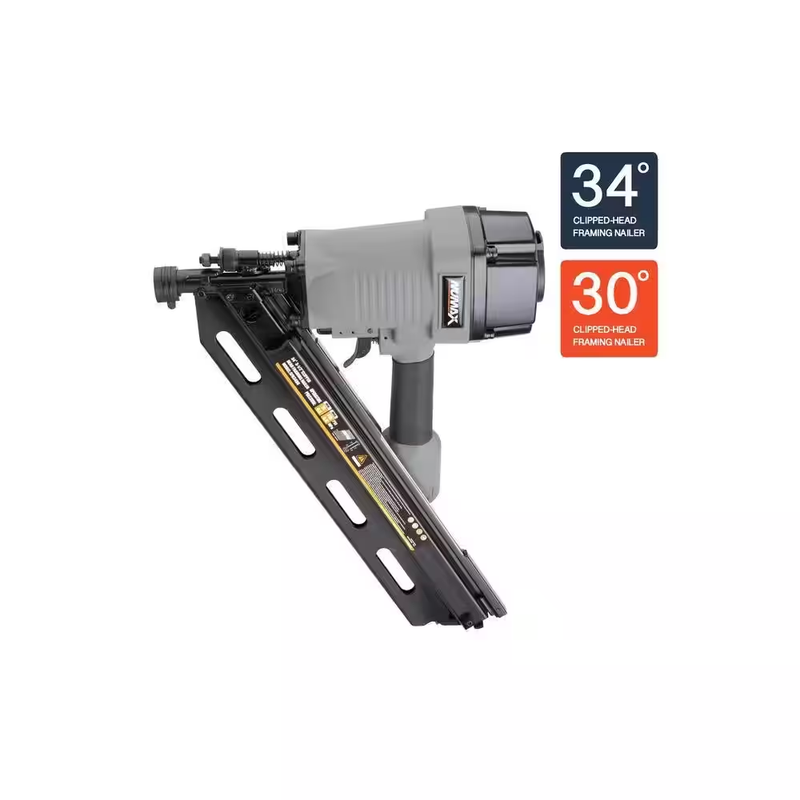 Clipped Head Framing Nailer Air Gun Pneumatic 34-Degree 3-1/2 inch Dual Trigger