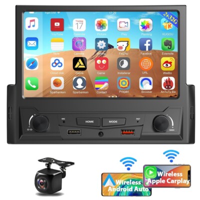7'' Single 1 DIN Android 12 Car Radio Stereo GPS Navi Touch Screen BT CarPlay RDS