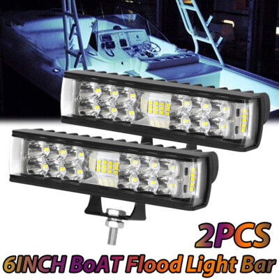 10000Lm Super Bright 6inch Spreader Deck Led Marine Lights (Set of 2) Boat Light