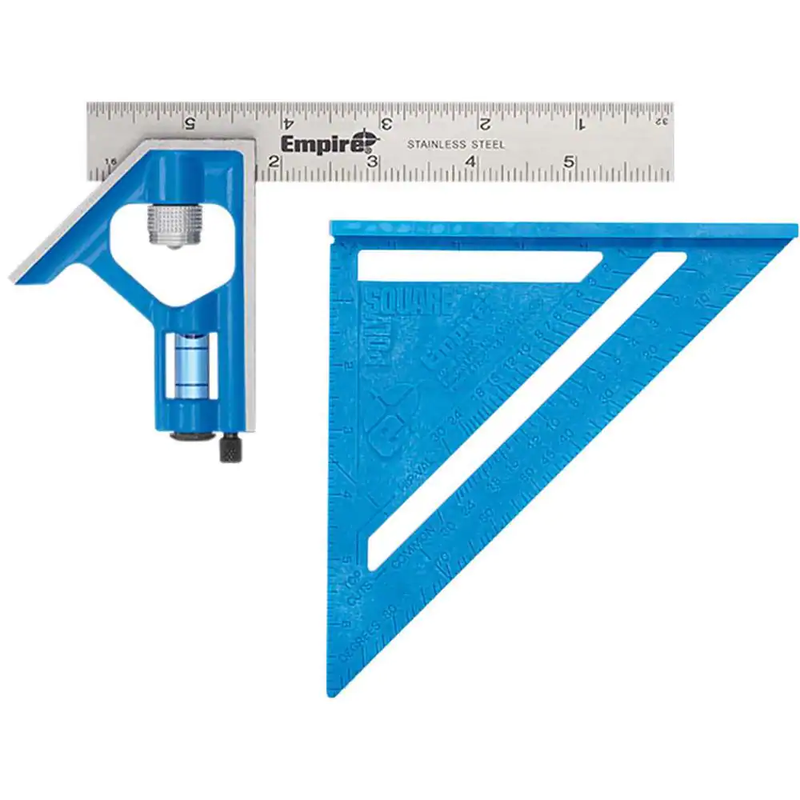 Empire 6In. Pocket Combination Square And 7In. Polycast Rafter Square 2Piece Kit