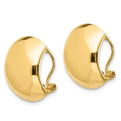 Pre-owned Skyjewelers Real 14kt Yellow Gold Polished Omega Back Earrings
