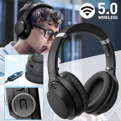 Mpow H12 Active Noise Cancelling Headphones Wireless Bluetooth Deep Bass Headset