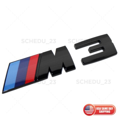 BMW F80 M3 Rear Trunk Gloss Black Competition Nameplate Emblem Badge Logo Sport