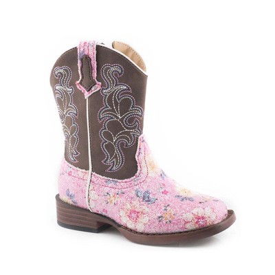 

Roper Glitter Flower Square Toe Cowboy Toddler Girls Коричневые, розовые повседневные ботинки 0, Brown;pink, Roper Glitter Flower Square Toe Cowboy Toddler