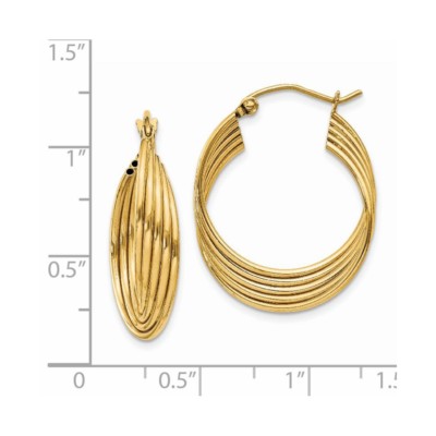 Pre-owned Superdealsforeverything Real 14kt Yellow Gold Lightweight Fancy Hoop Earrings