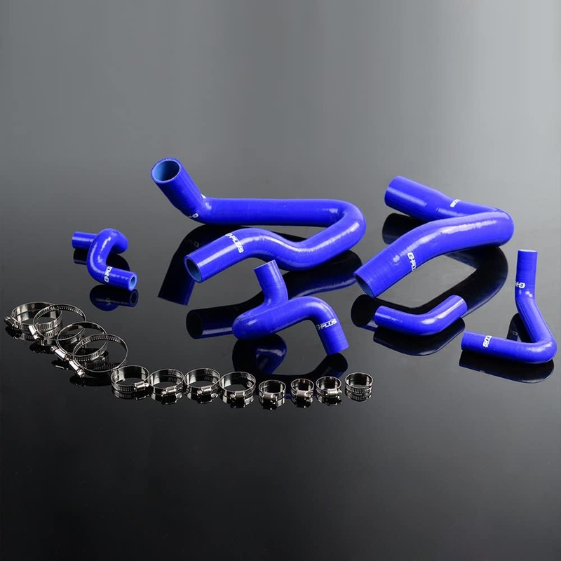 Blue Silicone Radiator Hose Kit w/Clamps for 1986-1993 Mustang GT LX Cobra 5.0U