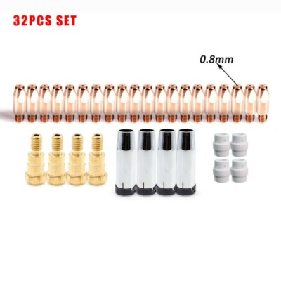 32pcs MIG 0.8MM Contact Tip Kit For UNIMIG SB24 - BINZEL MB24 KD Aftermarket