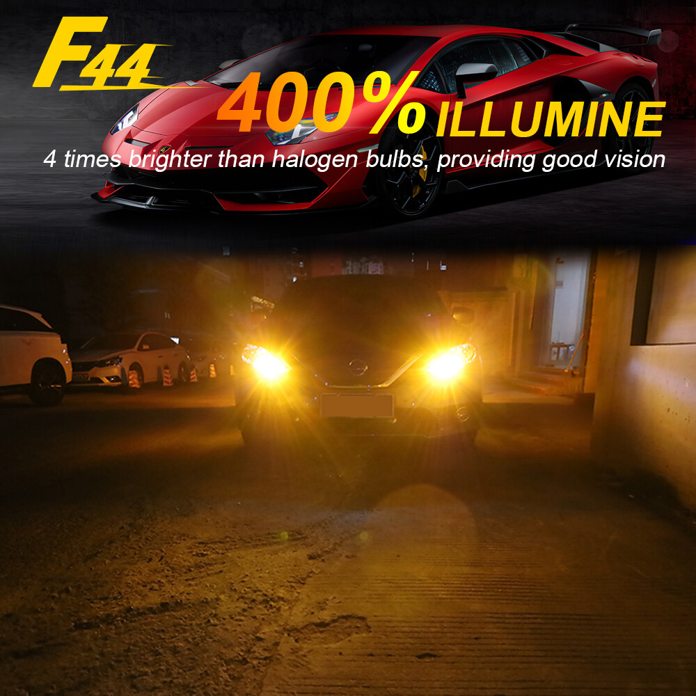 3157 3156 LED Amber Signal DRL Daytime Running Side Marker Lights Bulbs 44smd 2X