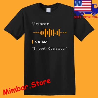 Carlos Sainz Smooth Operator Racing Car Racer Men's Black T-Shirt Size S-5XL