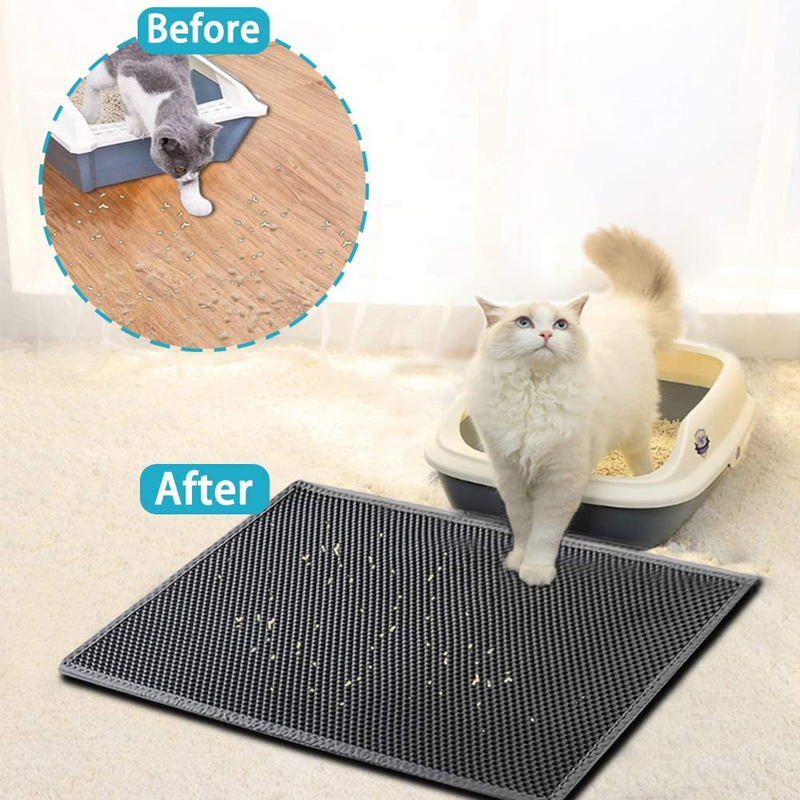 Kitty Cat Litter Mat Trapping Double Layer Honeycomb Waterproof Nonslip Washable