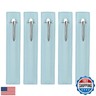 5 Pack Leather Pen Pouch Sleeve, Single Fountain Pen Holder Case, Protective Cover Organizer for Stylus Touch Ballpoint Pencils (Blue)