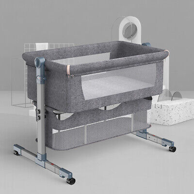 Baby Newborn Bassinet Bedside Crib Infant Sleeper Bed Cradle Gray Portable USA!