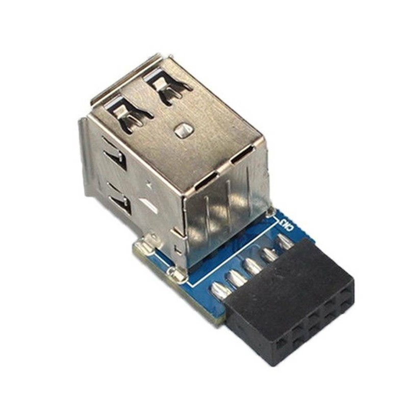 9Pin Motherboard to Double Layer 2Ports USB2.0 A Female Internal Header-AdapDOFS