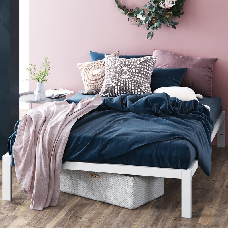 Mia 38&rdquo; Metal Platform Bed Frame with Headboard, Twin/Full/Queen/King NEW