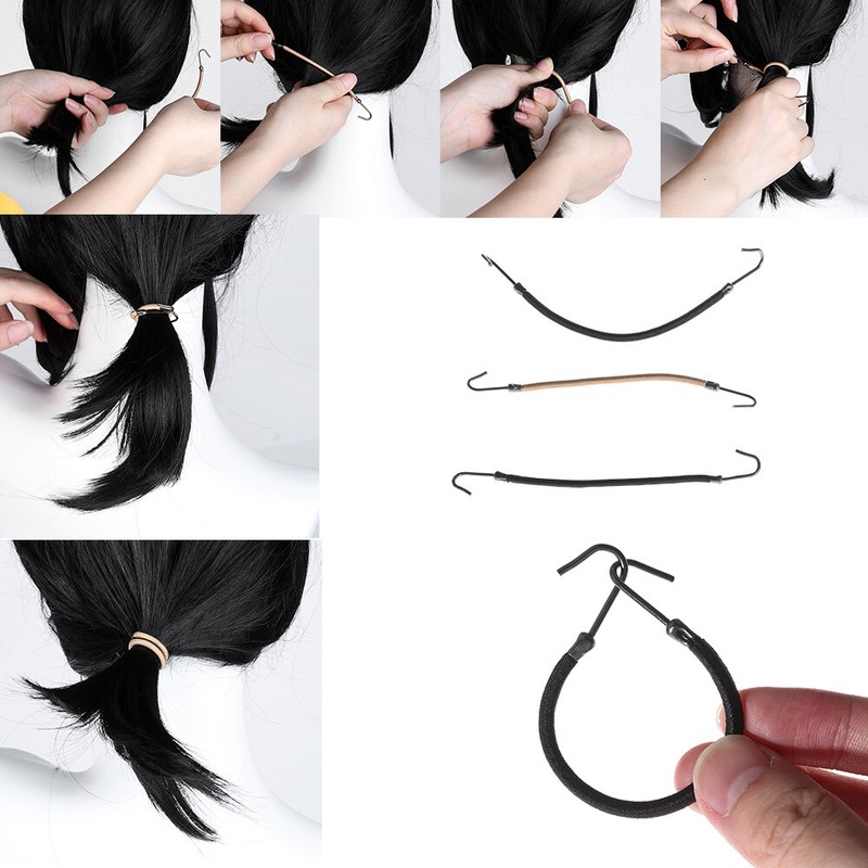 Girls Hair Ties Women Hair Ropes With Hook Ponytail Holder Elastic