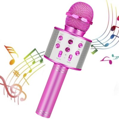 Portable Karaoke Microphone for Kids, Wireless Bluetooth Karaoke Mic for Singing