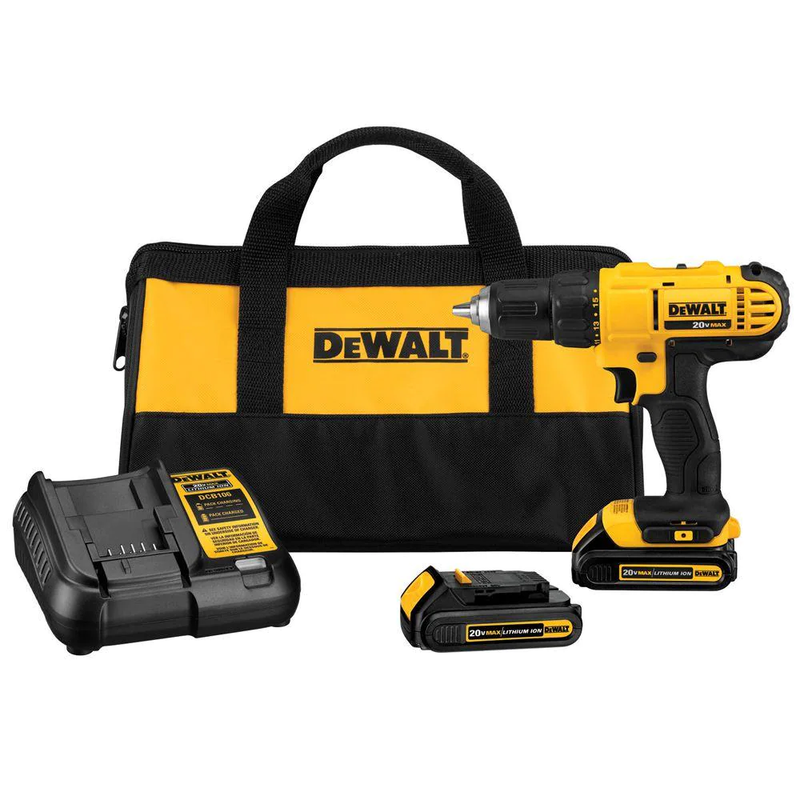 DEWALT 20-Volt MAX Cordless 1/2 In. Drill/Driver, (2)  Batte