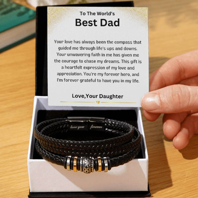 To My Dad Bracelet Birthday Fathers Day Christmas Present For Dad From Daughter