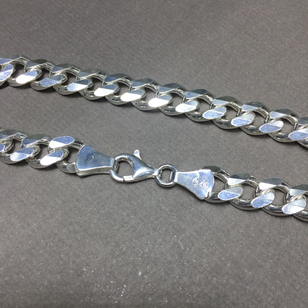 Pre-owned Handmade Men Miami Cuban Link Chain 11mm 118gr 24 Inch Solid 925 Sterling Silver