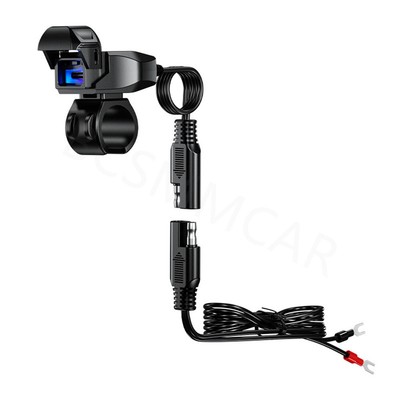Motorcycle USB Charger Phone Quick Charging Socket SAE to PD Adapter Waterproof