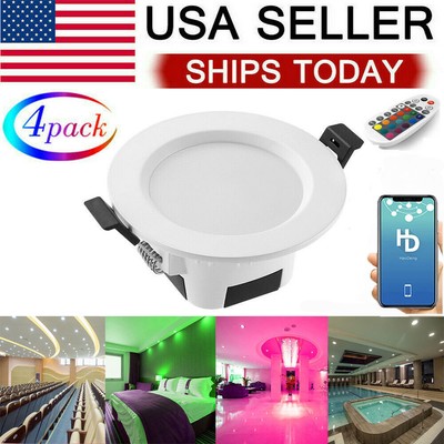 1/4/10x 5W Smart WIFI BT RGB WW CW LED Ceiling Recessed Lamp Downlights Spot US